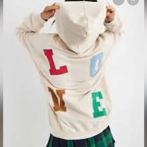 Brand New Aerie LOVE Colorful Letter Hoodie Sweatshirt Size Large